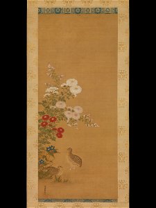 Tosa Mitsuoki - Quail and Autumn Flowers - 36.100.52 - Metropolitan Museum of Art