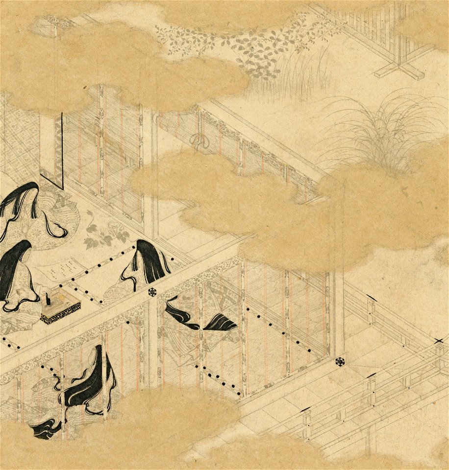 Tosa Mitsunori - Albums of scenes from The Tale of Genji (Genji monogatari gajō) - 2015.300.34a, b - Metropolitan Museum of Art