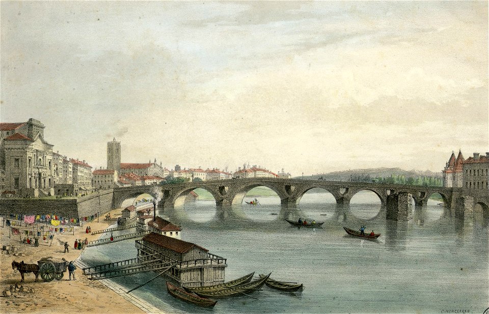 Toulouse - Vue du Pont de pierre prise du Quai de Brienne - Fonds Ancely - B315556101 A MERCEREAU 7 053 (cropped)