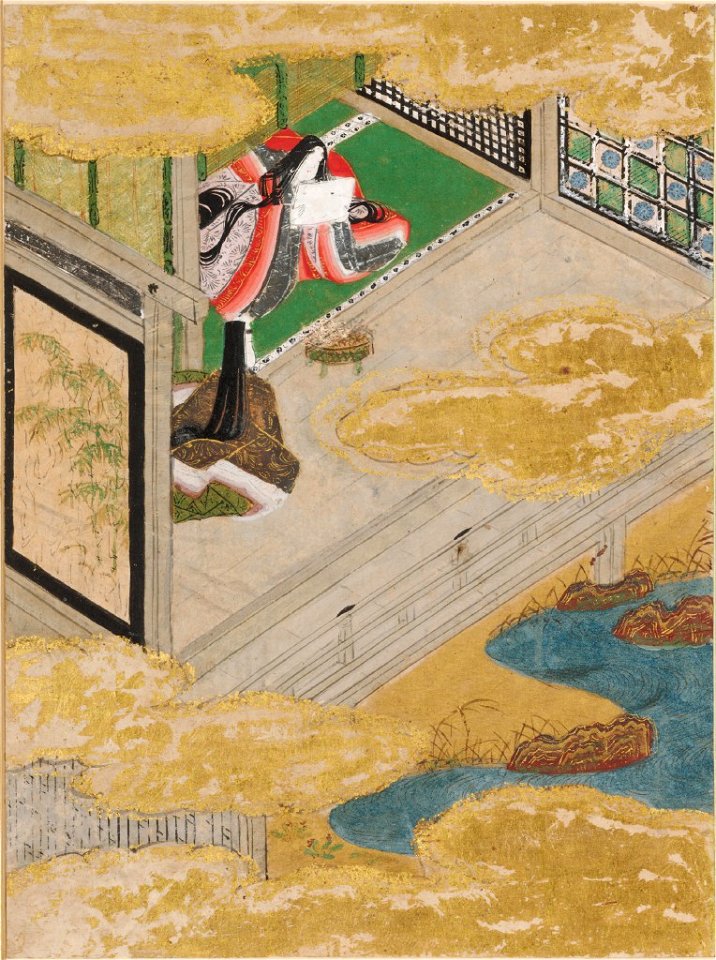Tosa Mitsunobu - Bracken Shoots (Sawarabi), Illustration to Chapter 48 of the Tale of Genji (Genji monogatari) - 1985.352.48.A - Arthur M. Sackler Museum