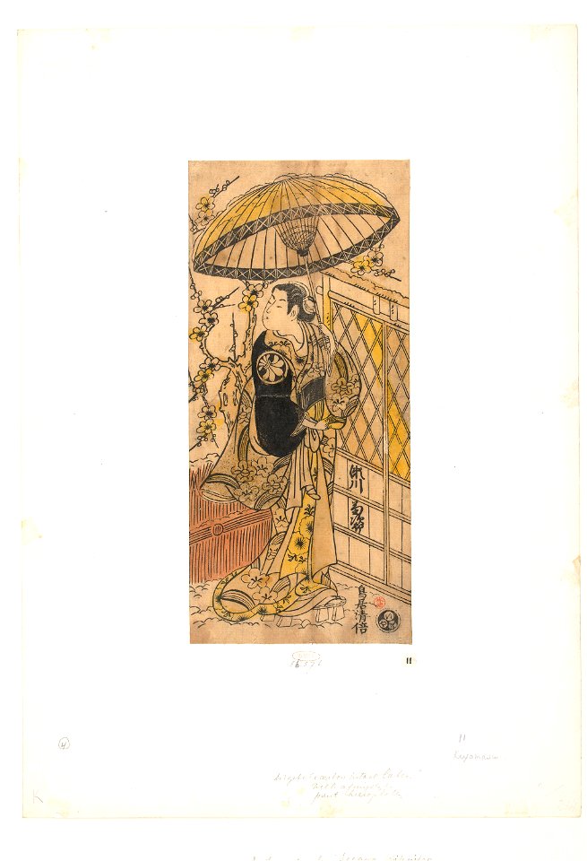 Acteur Segawa Kikujiro in de rol van Senju no Mae-Rijksmuseum RP-P-1956-576
