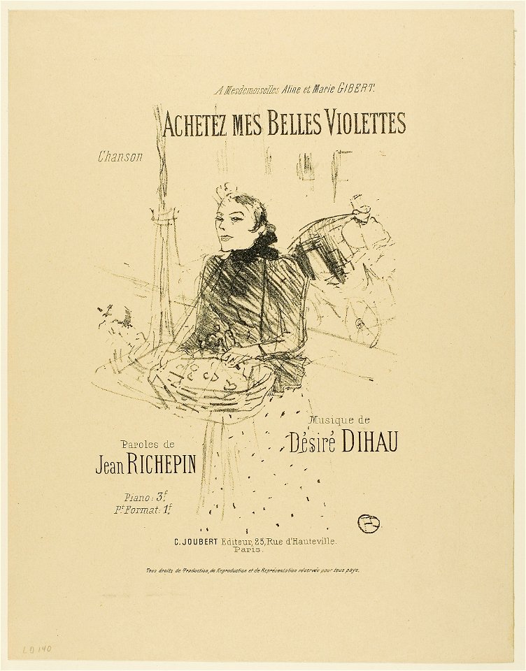 Toulouse-Lautrec - Buy my Pretty Violets, from Mélodies de Désiré Dihau, 1950.33