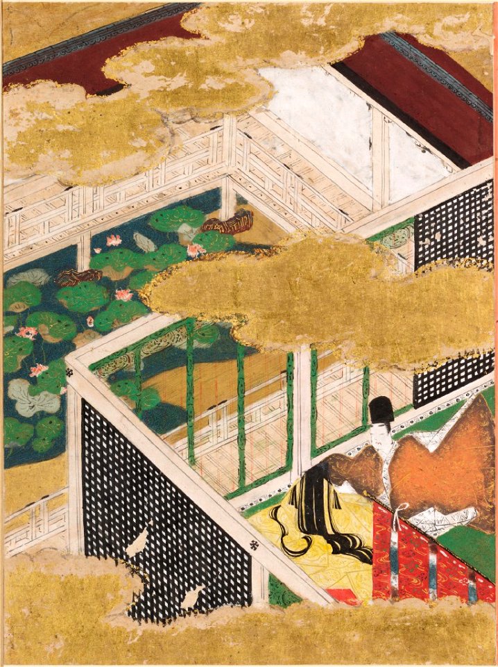 Tosa Mitsunobu - Spring Shoots II (Wakana, ge), Illustration to Chapter 35 of the Tale of Genji (Genji monogatari) - 1985.352.35.A - Harvard Art Museums