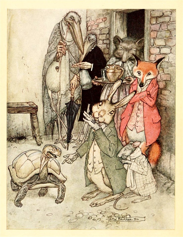 Tortoise and hare rackham. Free illustration for personal and commercial use.