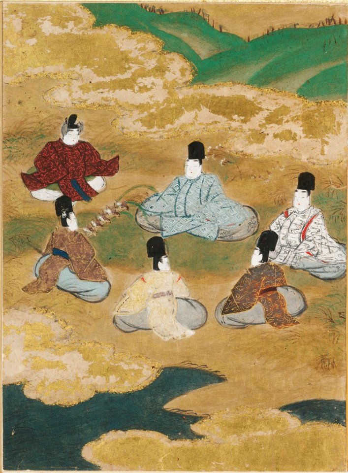 Tosa Mitsunobu - Wind in the Pines (Matsukaze), Illustration to Chapter 18 of the Tale of Genji (Genji monogatari) - 1985.352.18.A - Harvard Art Museums