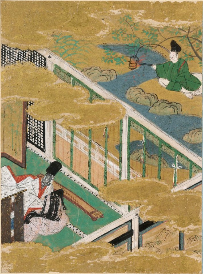 Tosa Mitsunobu - The Cressets (Kagaribi), Illustration to Chapter 27 of the Tale of Genji (Genji monogatari) - 1985.352.27.A - Arthur M. Sackler Museum