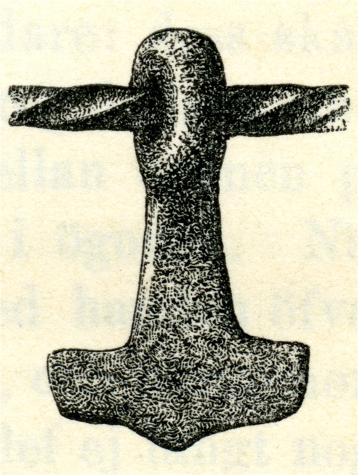 Torshammare av järn fr Södermanland (Montelius, Solgudens yxa (1899) fig 21)