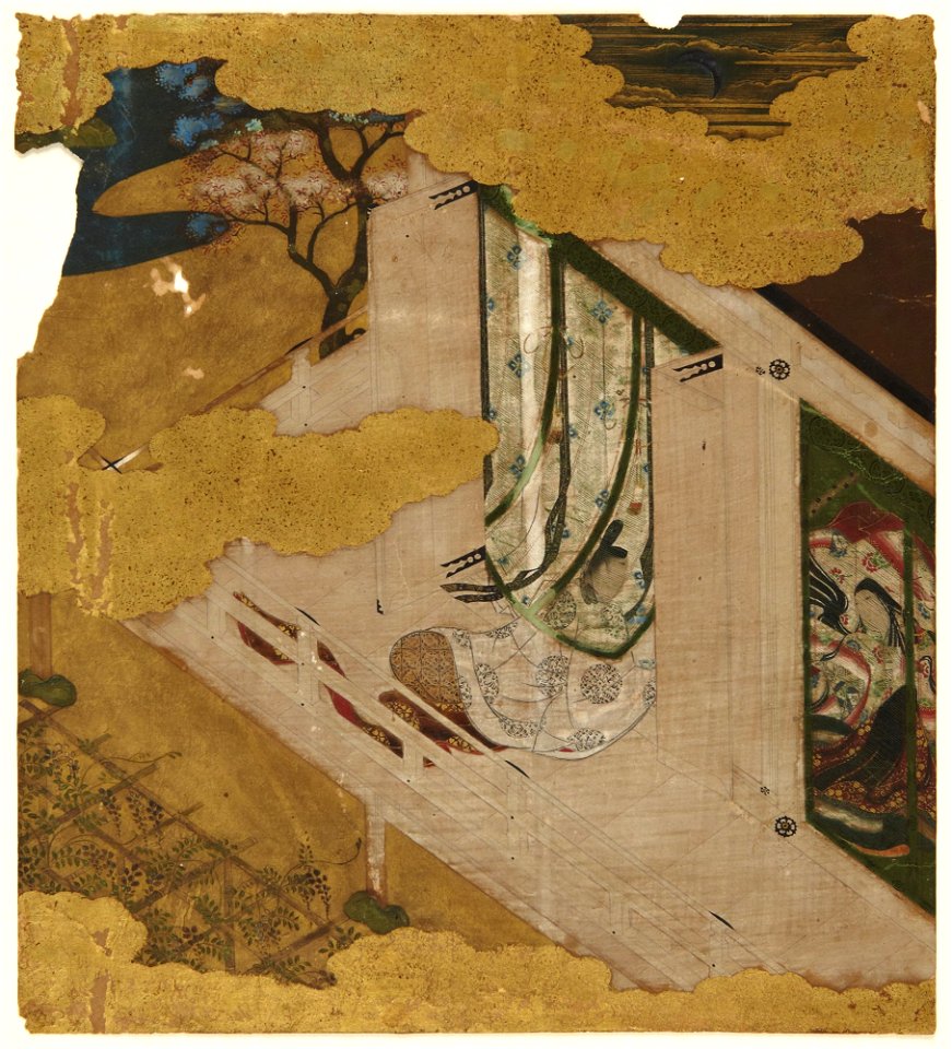 Tosa Mitsuyoshi 土佐光吉 - Chapter “Writing Practice” from the Tale of Genji (chapter 53 Tenarai 手習い) - y1951-51 - Princeton University Art Museum