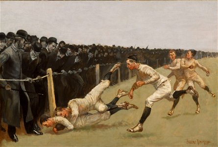 Touchdown Yale vs. Princeton by Frederic Remington 1890. Free illustration for personal and commercial use.