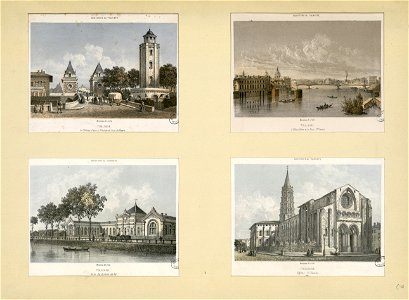Toulouse - Le Château d'eau et l'entrée du Pont de Pierre - L'Hôtel Dieu et le Pont St Pierre - Gare du Chemin de fer - Eglise St. Sernin - Fonds Ancely - B315556101 A MERCEREAU 8 002
