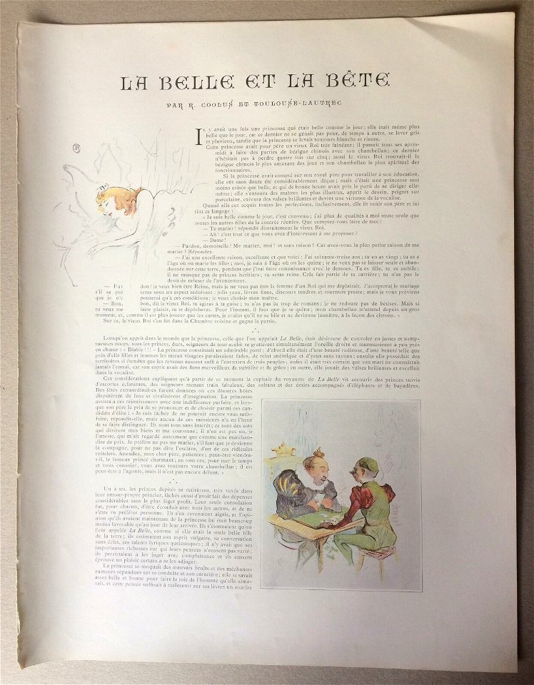 Toulouse Lautrec Beauty and the Beast Figaro illustré Lithography OR 1895, 2