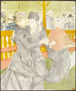 Toulouse-Lautrec - Dance at the Moulin Rouge, 1897, 1947.695. Free illustration for personal and commercial use.