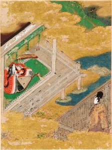 Tosa Mitsunobu - The Maiden of the Bridge (Hashihime), Illustration to Chapter 45 of the Tale of Genji (Genji monogatari) - 1985.352.45.A - Arthur M. Sackler Museum