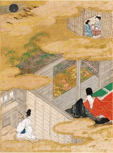 Tosa Mitsunobu - The Twilight Beauty (Yūgao), Illustration to Chapter 4 of the Tale of Genji (Genji monogatari) - 1985.352.4.A - Harvard Art Museums