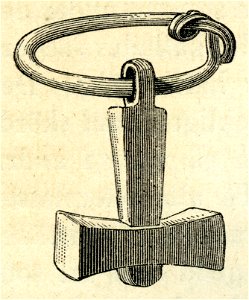 Torshammare av silver fr Läby, Uppland (Montelius 1877 sid 348 fig 404)