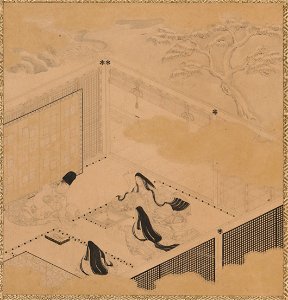 Tosa Mitsunori - Albums of scenes from The Tale of Genji (Genji monogatari gajō) - 2015.300.34a, b - Metropolitan Museum of Art.