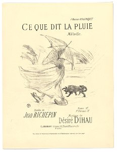 Toulouse-Lautrec - What the Rain Says (Ce que dit la pluie) from Quatorze lithographies originales (Mélodies de Désiré Dihau), 1072.1964.A03