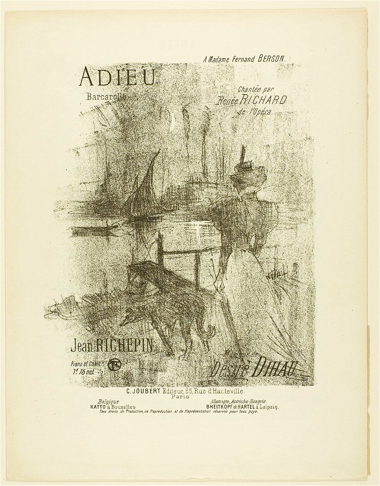 Toulouse-Lautrec - Farewell, from Mélodies de Désiré Dihau, 1949.651