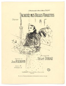 Toulouse-Lautrec - Buy My Beautiful Violets (Achetez mes belles violettes) from Quatorze lithographies originales (Mélodies de Désiré Dihau), 1072.1964.A12, 1895, published 1935
