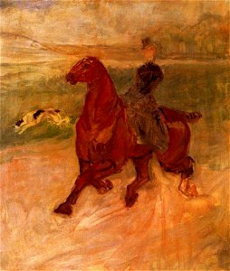 Toulouse-Lautrec - Horsewoman and Dog, circa 1899. Free illustration for personal and commercial use.