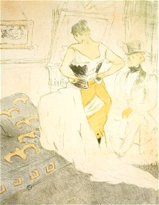 Toulouse-Lautrec - Woman Fastening a Corset, Passing Conquest, plate nine from Elles, 1927.974