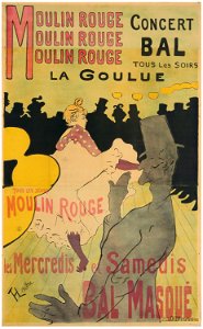 Toulouse-Lautrec - Moulin Rouge, La Goulue, 1954.1193. Free illustration for personal and commercial use.