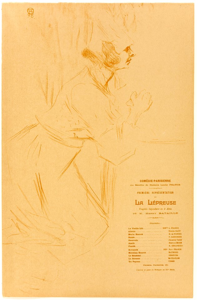 Toulouse-Lautrec - Program for La Lépreuse, 1932.1302