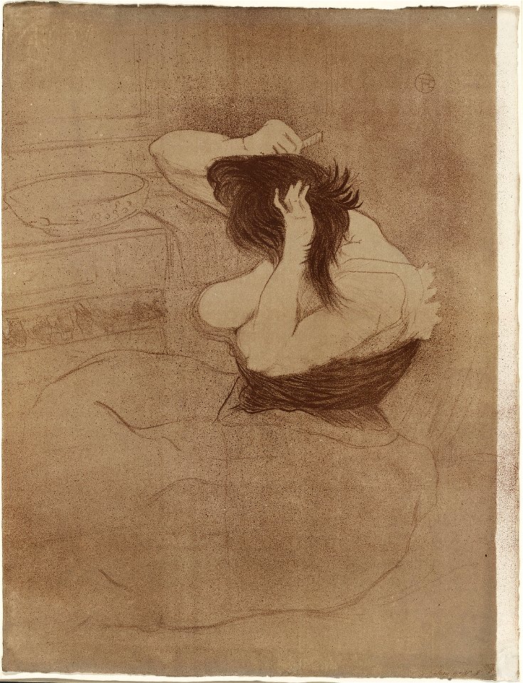 Toulouse-Lautrec - Woman Combing Her Hair—La Coiffure, plate seven from Elles, 1927.976