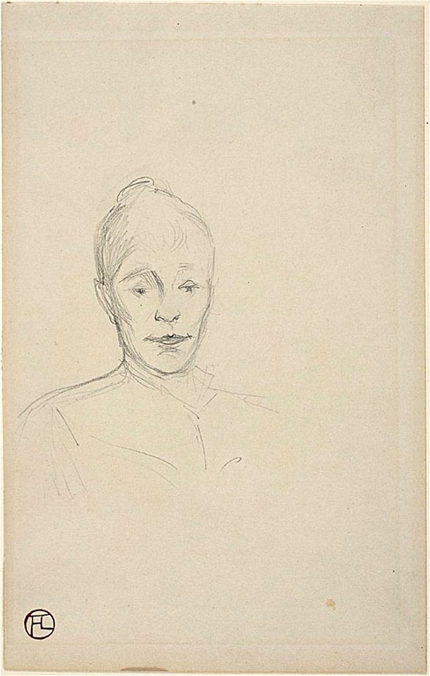 Toulouse-Lautrec - Study Face of Woman with High Collar, c. 1894