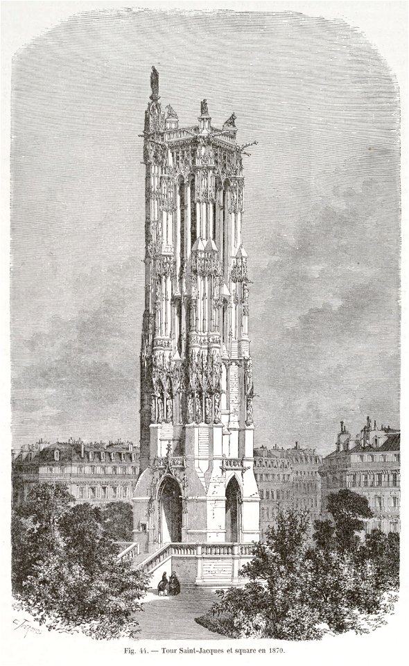 Tour Saint-Jacques et square en 1870
