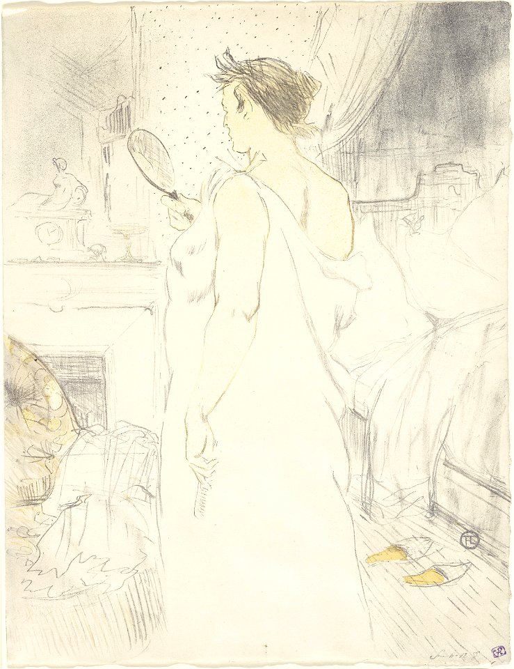 Toulouse-Lautrec - Woman at the Mirror—Mirror in Hand, plate six from Elles, 1927.979