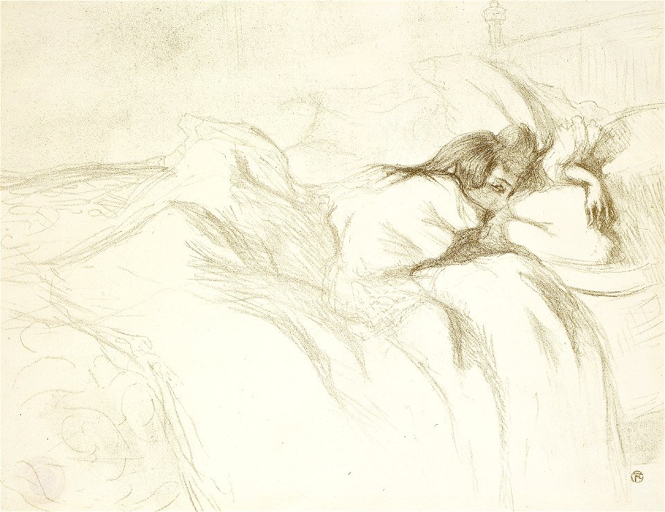 Toulouse-Lautrec - Woman in Bed—Waking, plate three from Elles, 1927.973