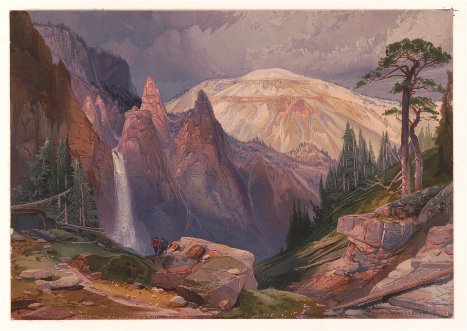 Tower Falls and Sulphur Mountain, Yellowstone - TM ; Prang's American Chromo. LCCN94515906