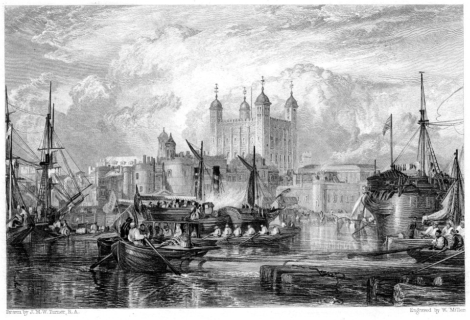 Tower of London engraving by William Miller after Turner R318