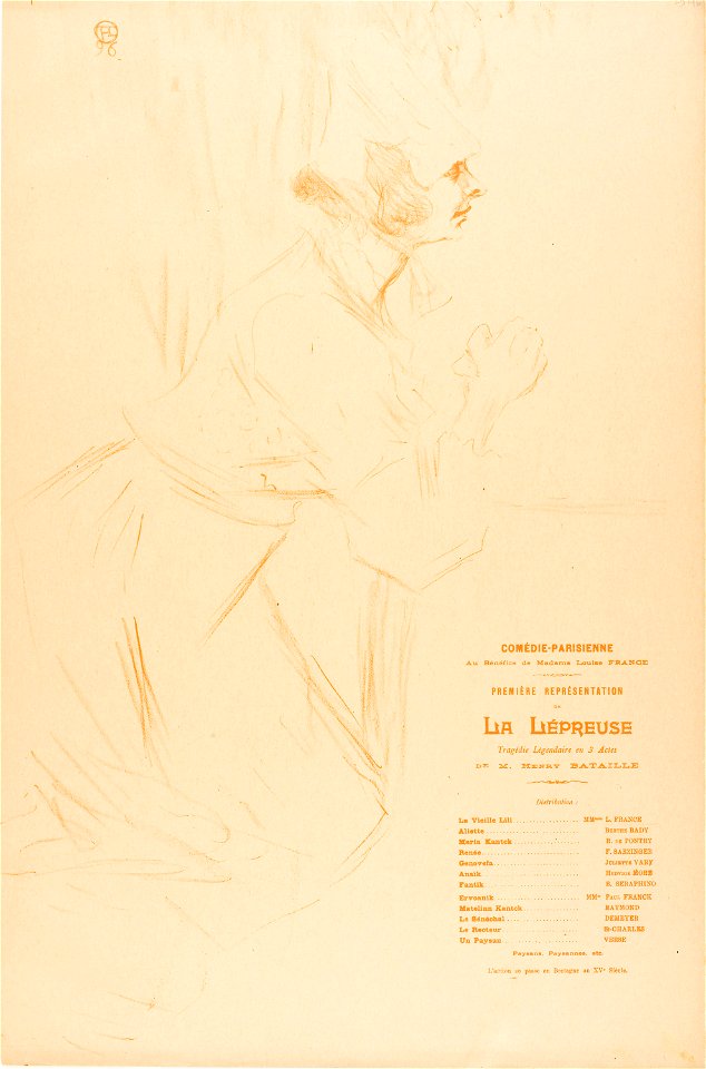 Toulouse-Lautrec - Program for La Lépreuse, 1950.1379