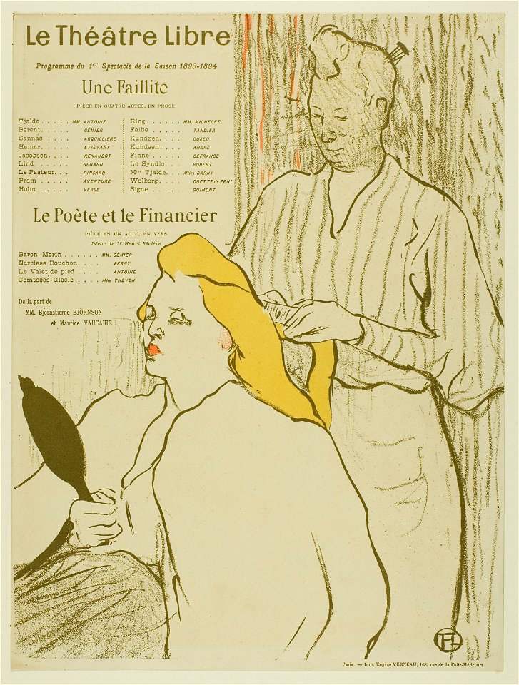 Toulouse-Lautrec - The Hairdresser, Program for the Théâtre Libre, 1948.430