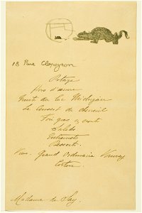 Toulouse-Lautrec - Menu for a Dinner given by May Belfort, 1953.367