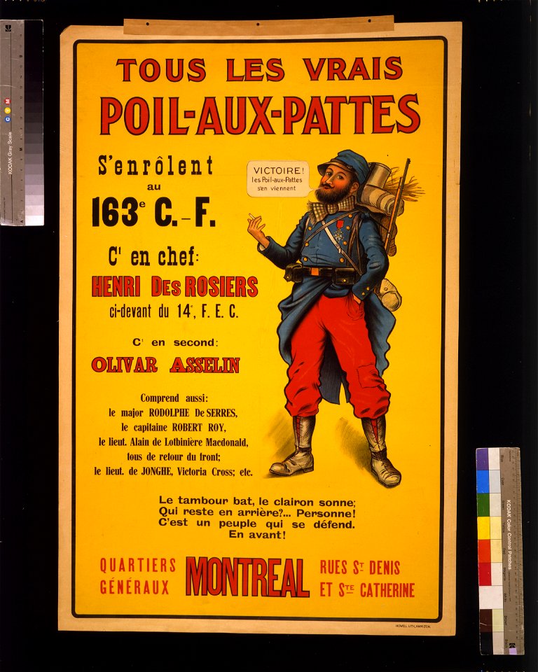 Tous les vrais Poil-aux-pattes s'enrôlent au 163e C.-F. LCCN2005695773
