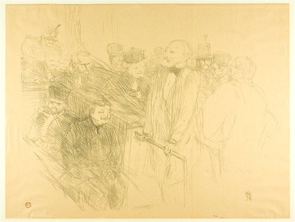 Toulouse-Lautrec - The Arton Trial, Ribot Giving Evidence (second plate), 1948.443