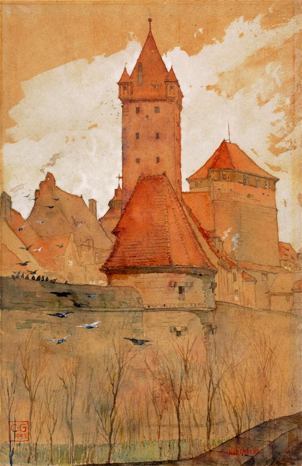 Towers from the City Wall, Nuremberg SAAM-1962.13.28 1