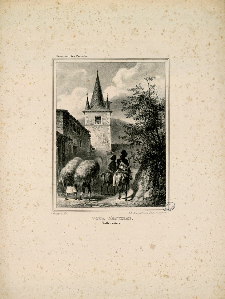 Tour d'Ancizan, vallée d'Aure (Souvenirs des Pyrénées) - Fonds Ancely - B315556101 A GAVARNI 1 010