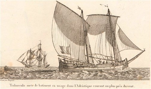 Trabaccolo, navire de l'Adriatique, début du XIXème siècle