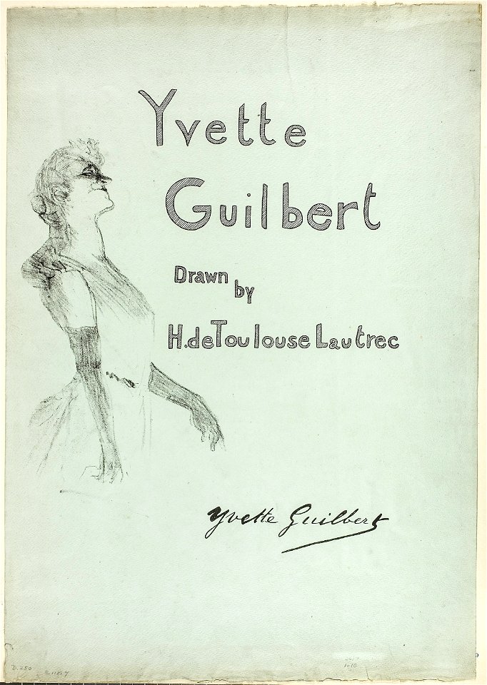 Toulouse-Lautrec - Yvette Guilbert on Stage, from Yvette Guilbert, 1930.123