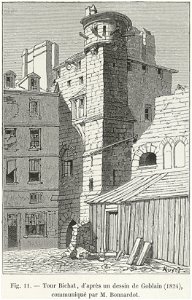 Tour Bichat, d'après un dessin de Goblain, 1824