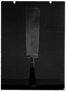 Trancherspade, sammansatt av ursprungligen ej samhörande delar, blad Bayern, 1500-tal - Livrustkammaren - 17801-negative