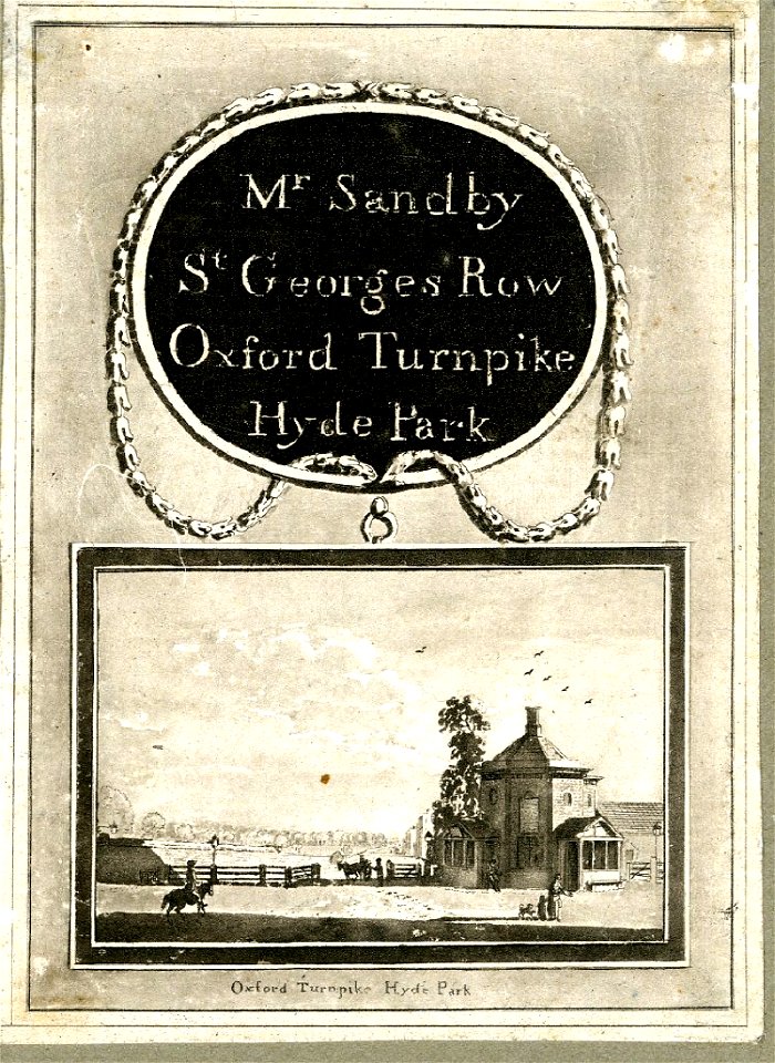 Trade card of Paul Sandby drawing master