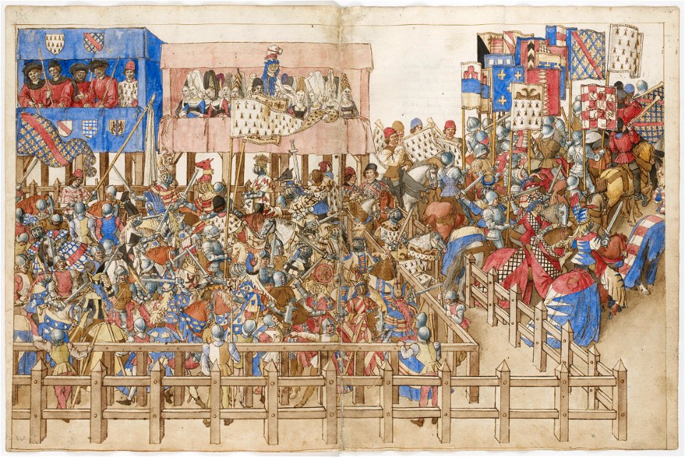 Traicitié de la forme et devis comme on fait les tournoys BNF Fr. 2695 pano f100v-101r