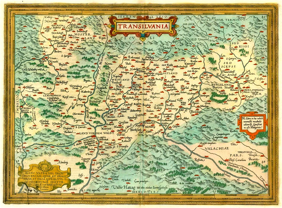 Transylvania by Abraham Ortelius, 1612