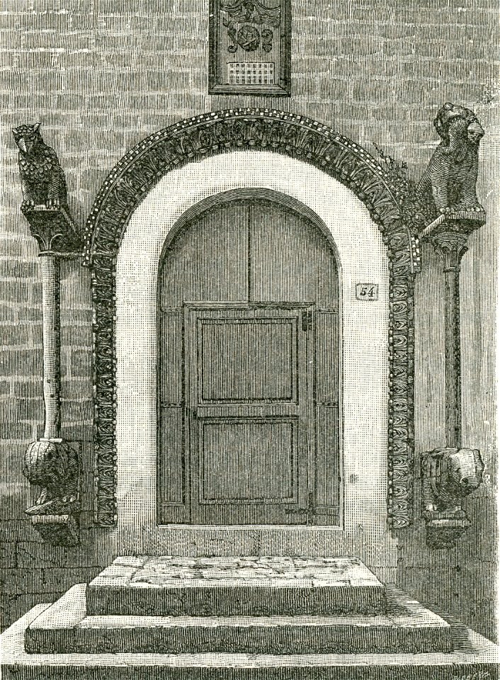 Trani porta della chiesa di San Giacomo xilografia di Barberis 1898