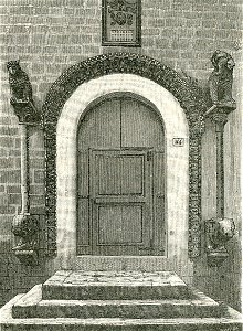 Trani porta della chiesa di San Giacomo xilografia di Barberis 1898